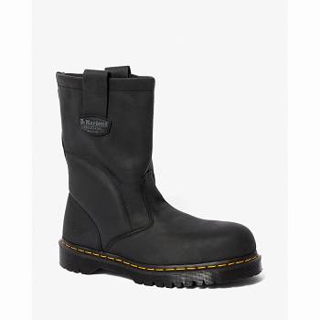 Dr Martens 2295 Extra Wide Greasy - Cierne Pracovne Cizmy Panske, D058SK